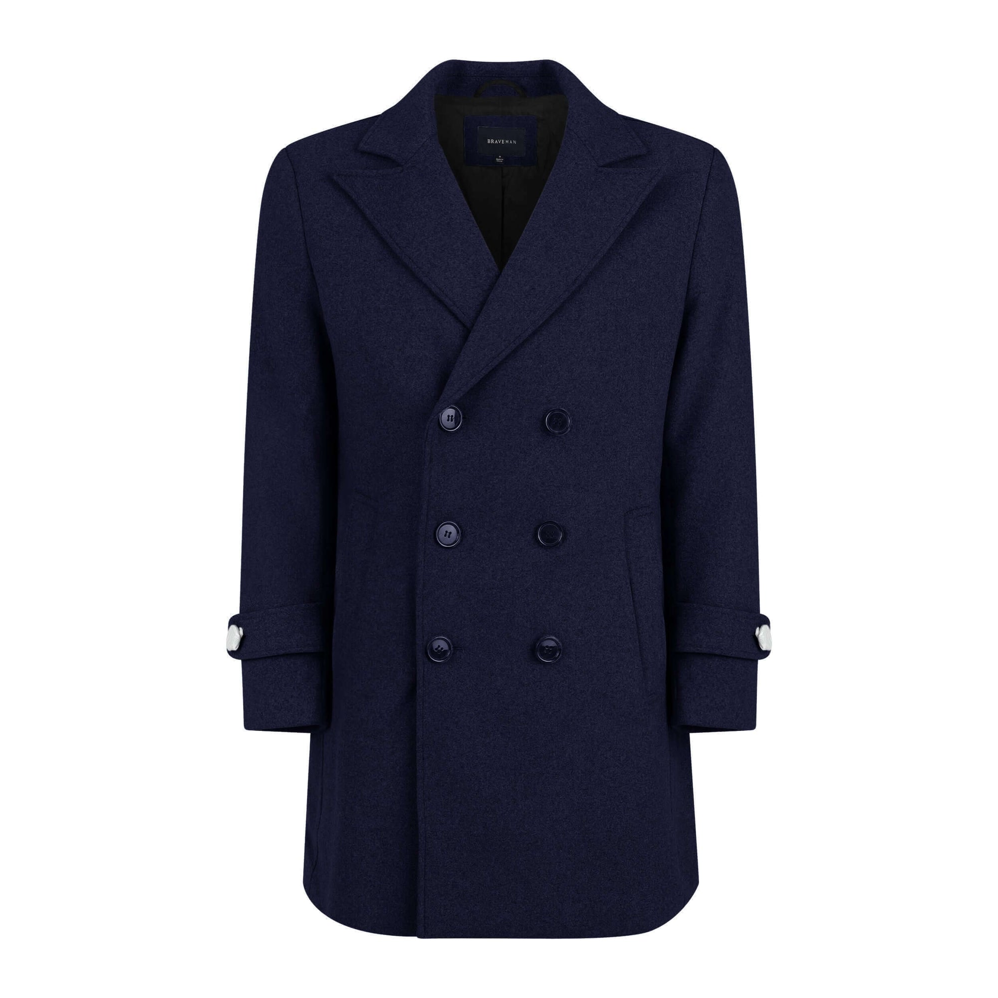 Men's Double Breasted Pea Coat Wool Blend Dress Jacket Peacoat Daily Haute