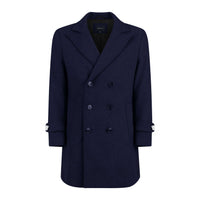 Men's Double Breasted Pea Coat Wool Blend Dress Jacket Peacoat Daily Haute