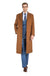 Men's Knee Length Wool Blend Three Button Long Jacket Overcoat Top Coat Daily Haute