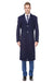 Men's Knee Length Wool Blend Three Button Long Jacket Overcoat Top Coat Daily Haute