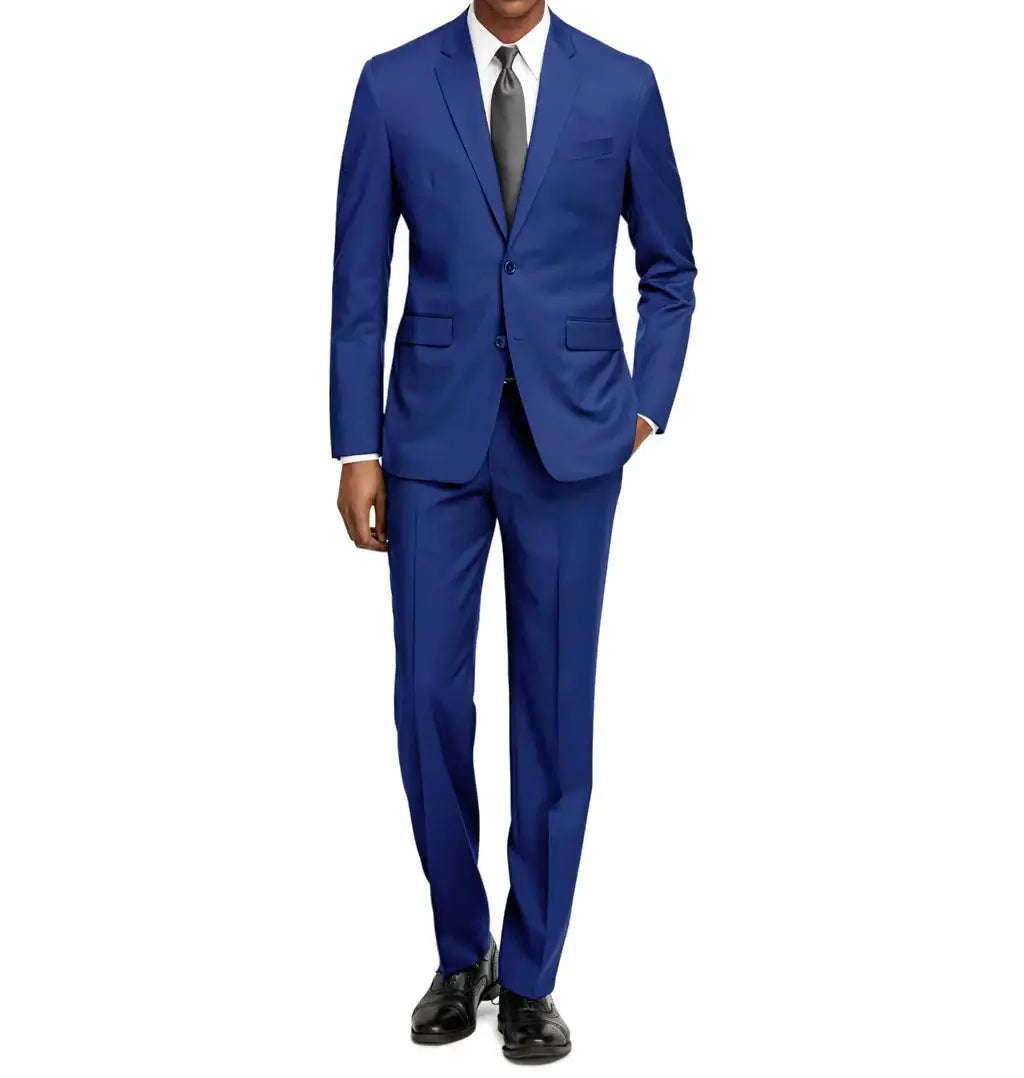 Men's 2-Piece Slim Fit Suit Set Electric BLUE / 54Rx48W Men's 2-Piece Slim Fit Suit Set Electric BLUE / 54Rx48W