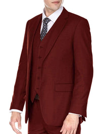 Men's Signature 3-Piece Slim Fit Suits (Burgundy, Lt Grey, Indigo) Daily Haute