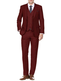 Men's Signature 3-Piece Slim Fit Suits (Burgundy, Lt Grey, Indigo) Daily Haute