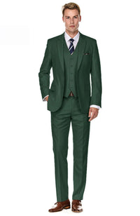 Men's Signature 3-Piece Slim Fit Suits (Lt Beige, Hunter Green, Copper) Daily Haute