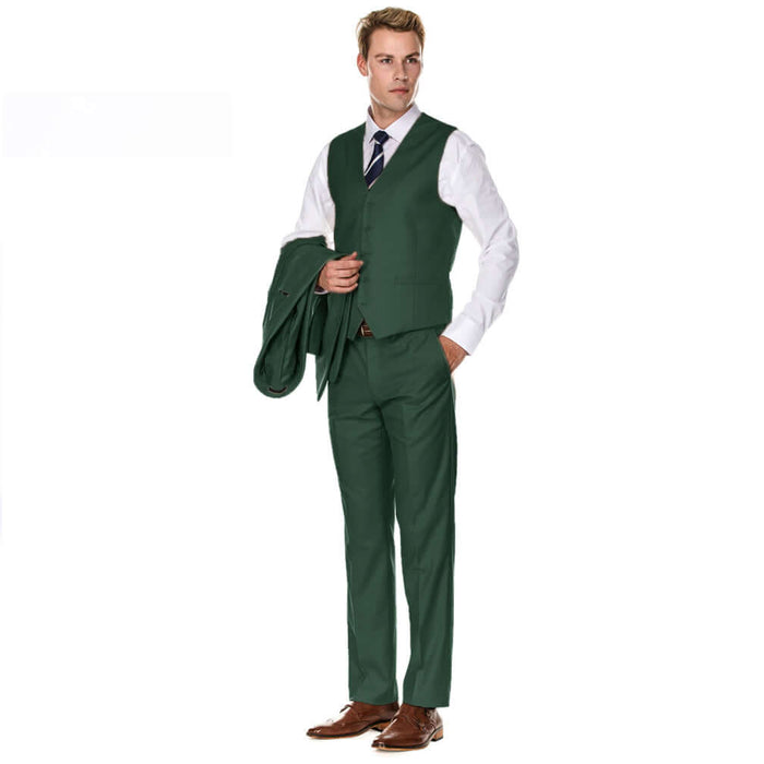 Men's Signature 3-Piece Slim Fit Suits (Lt Beige, Hunter Green, Copper) Daily Haute