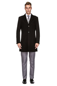 Men's Tailored Wool Blend Notch Collar Wool Blend Walker Car Coat Jacket Daily Haute