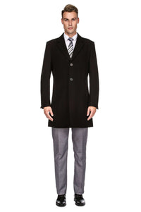 Men's Tailored Wool Blend Notch Collar Wool Blend Walker Car Coat Jacket Daily Haute