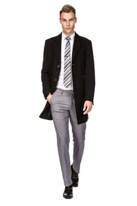 Men's Tailored Wool Blend Notch Collar Wool Blend Walker Car Coat Jacket Daily Haute