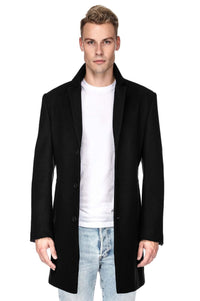 Men's Tailored Wool Blend Notch Collar Wool Blend Walker Car Coat Jacket Daily Haute