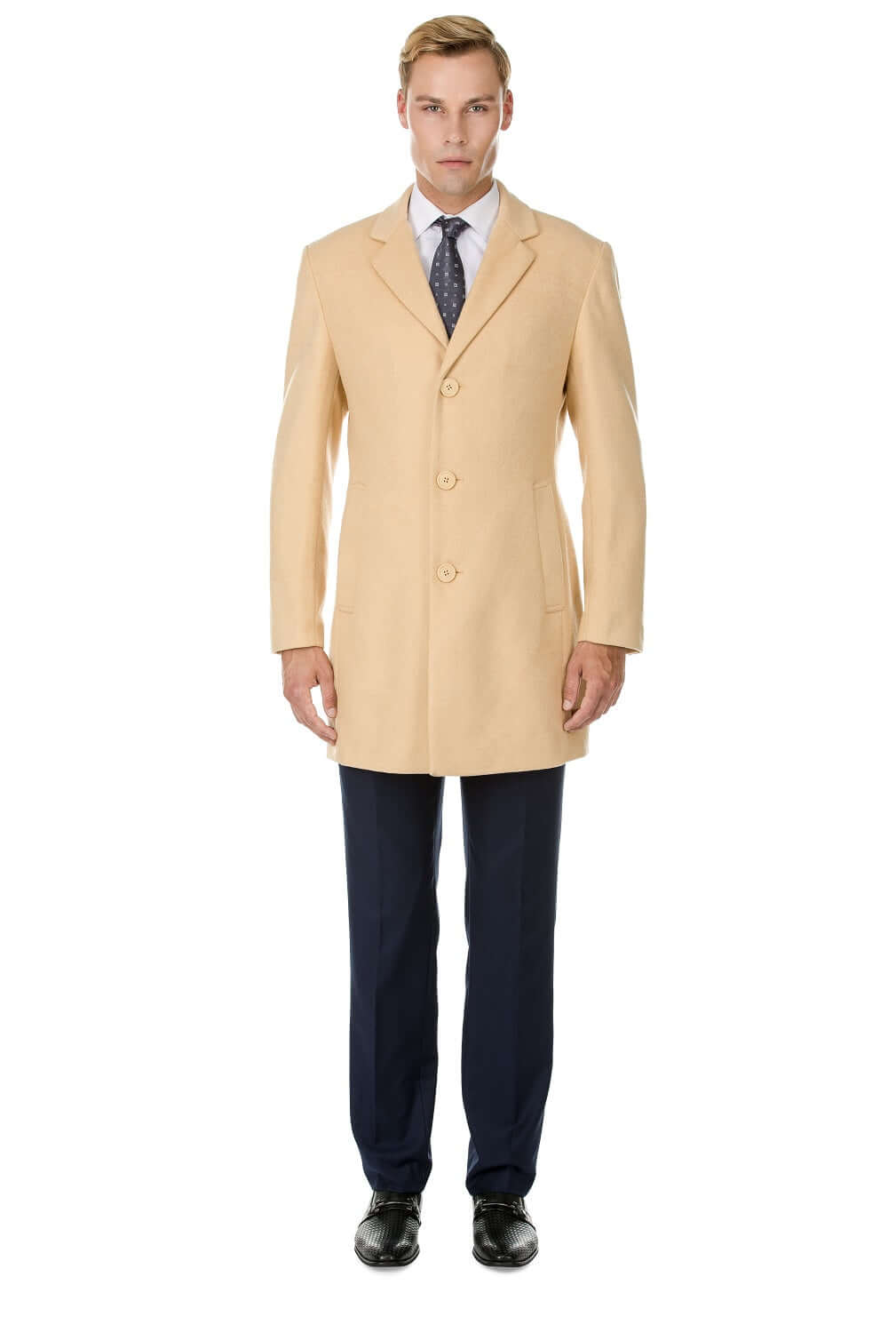 Men's Tailored Wool Blend Notch Collar Wool Blend Walker Car Coat Jacket Daily Haute
