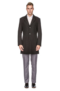 Men's Tailored Wool Blend Notch Collar Wool Blend Walker Car Coat Jacket Daily Haute