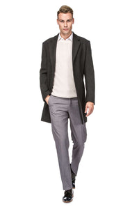 Men's Tailored Wool Blend Notch Collar Wool Blend Walker Car Coat Jacket Daily Haute