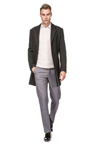 Men's Tailored Wool Blend Notch Collar Wool Blend Walker Car Coat Jacket Daily Haute