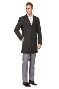 Men's Tailored Wool Blend Notch Collar Wool Blend Walker Car Coat Jacket Daily Haute