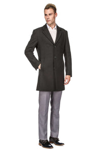 Men's Tailored Wool Blend Notch Collar Wool Blend Walker Car Coat Jacket Daily Haute