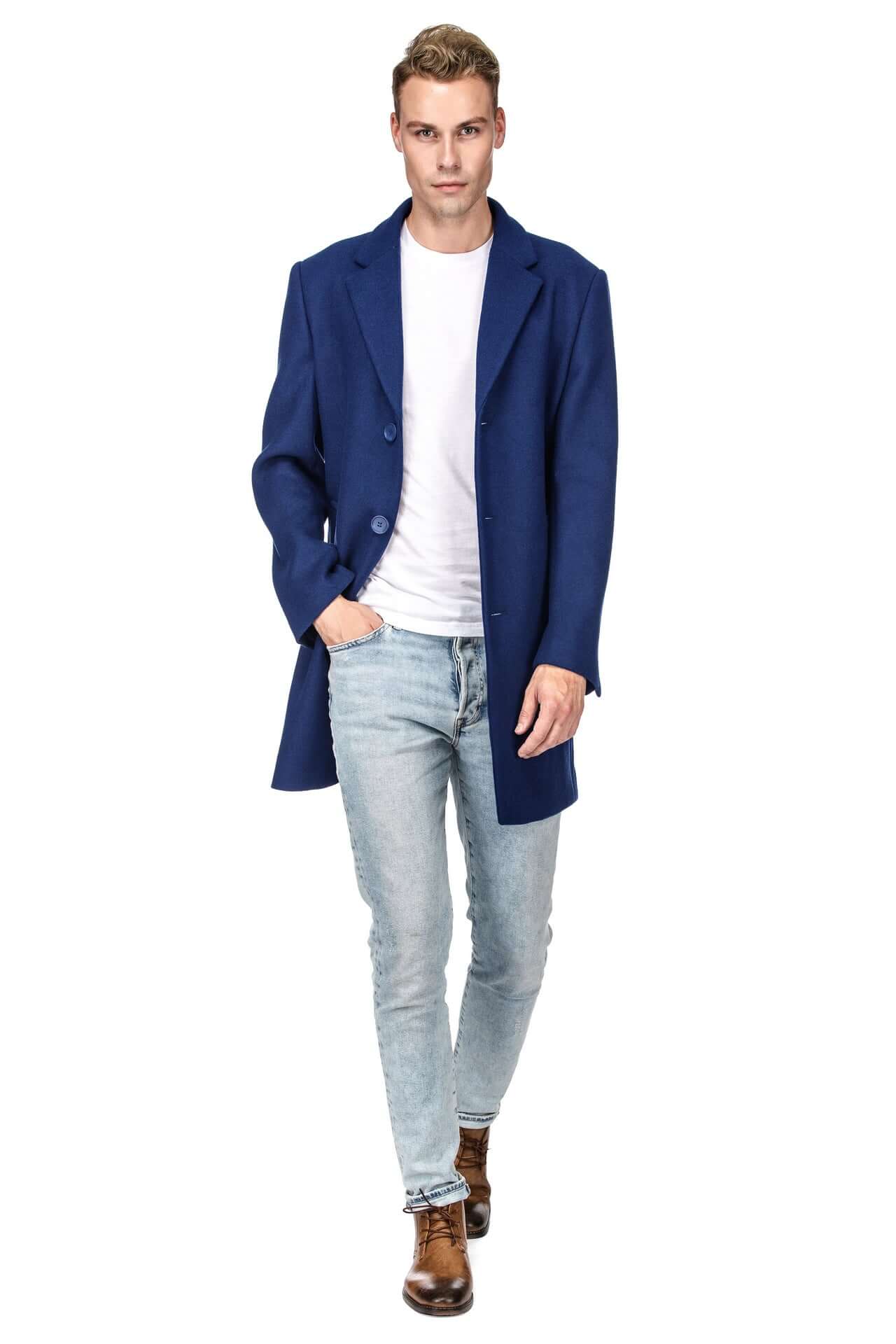 Men's Tailored Wool Blend Notch Collar Wool Blend Walker Car Coat Jacket Daily Haute