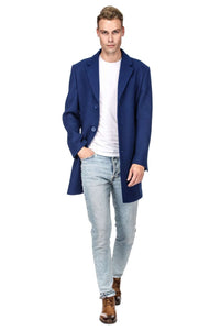 Men's Tailored Wool Blend Notch Collar Wool Blend Walker Car Coat Jacket Daily Haute