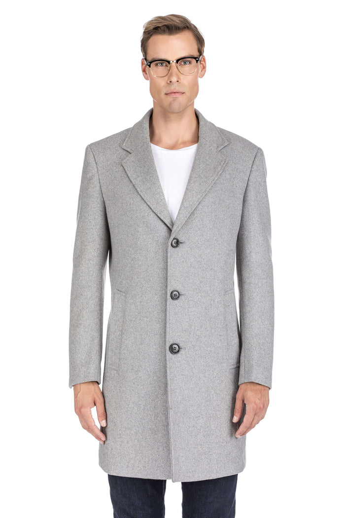 Men's Tailored Wool Blend Notch Collar Wool Blend Walker Car Coat Jacket Daily Haute