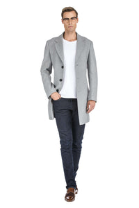 Men's Tailored Wool Blend Notch Collar Wool Blend Walker Car Coat Jacket Daily Haute