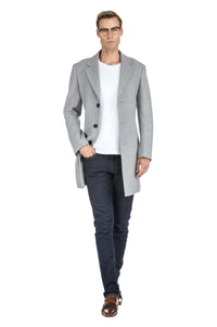 Men's Tailored Wool Blend Notch Collar Wool Blend Walker Car Coat Jacket Daily Haute
