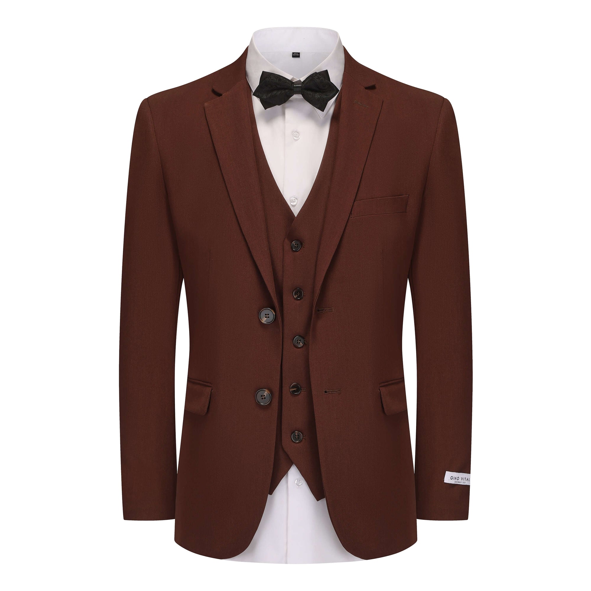 Gino Vitale Men's Skinny Fit 3-Piece Suit