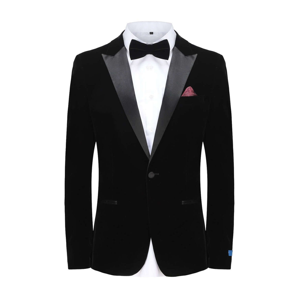 2 Piece Velvet Peak Lapel Slim Fit Tuxedo Bow Tie