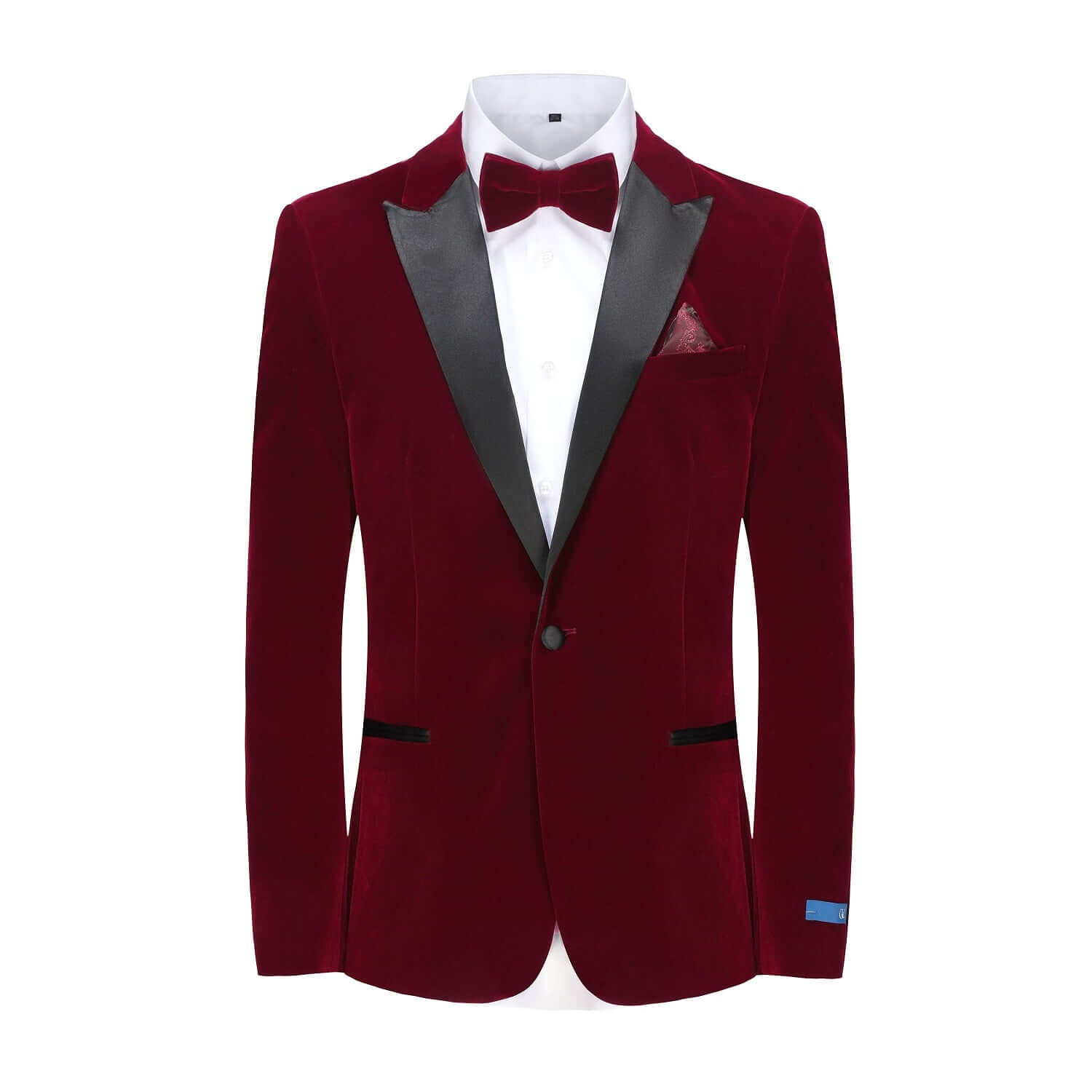 2 Piece Velvet Peak Lapel Slim Fit Tuxedo Bow Tie