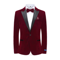 Men's 2-Piece Velvet Birdseye Lapel Slim-Fit Tuxedo With Performance Stretch Pants & Bow Tie Daily Haute