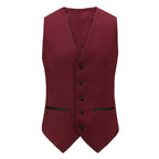 #burgundy Men's Slim-Fit 3PC Satin Peak Lapel Tuxedo Daily Haute