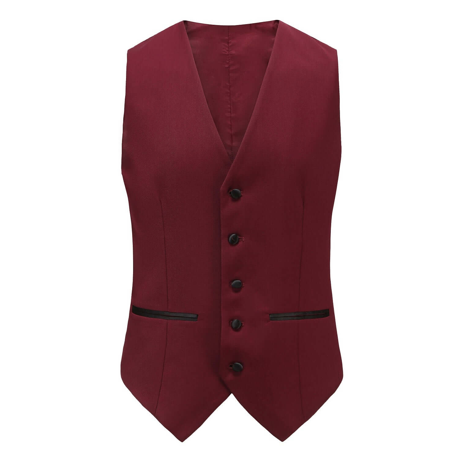 #burgundy Men's Slim-Fit 3PC Satin Peak Lapel Tuxedo Daily Haute