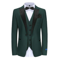 Men's Slim-Fit 3PC Satin Peak Lapel Tuxedo Daily Haute