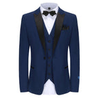 #indigo Men's Slim-Fit 3PC Satin Peak Lapel Tuxedo Daily Haute