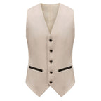 #light-beige Men's Slim-Fit 3PC Satin Peak Lapel Tuxedo Daily Haute