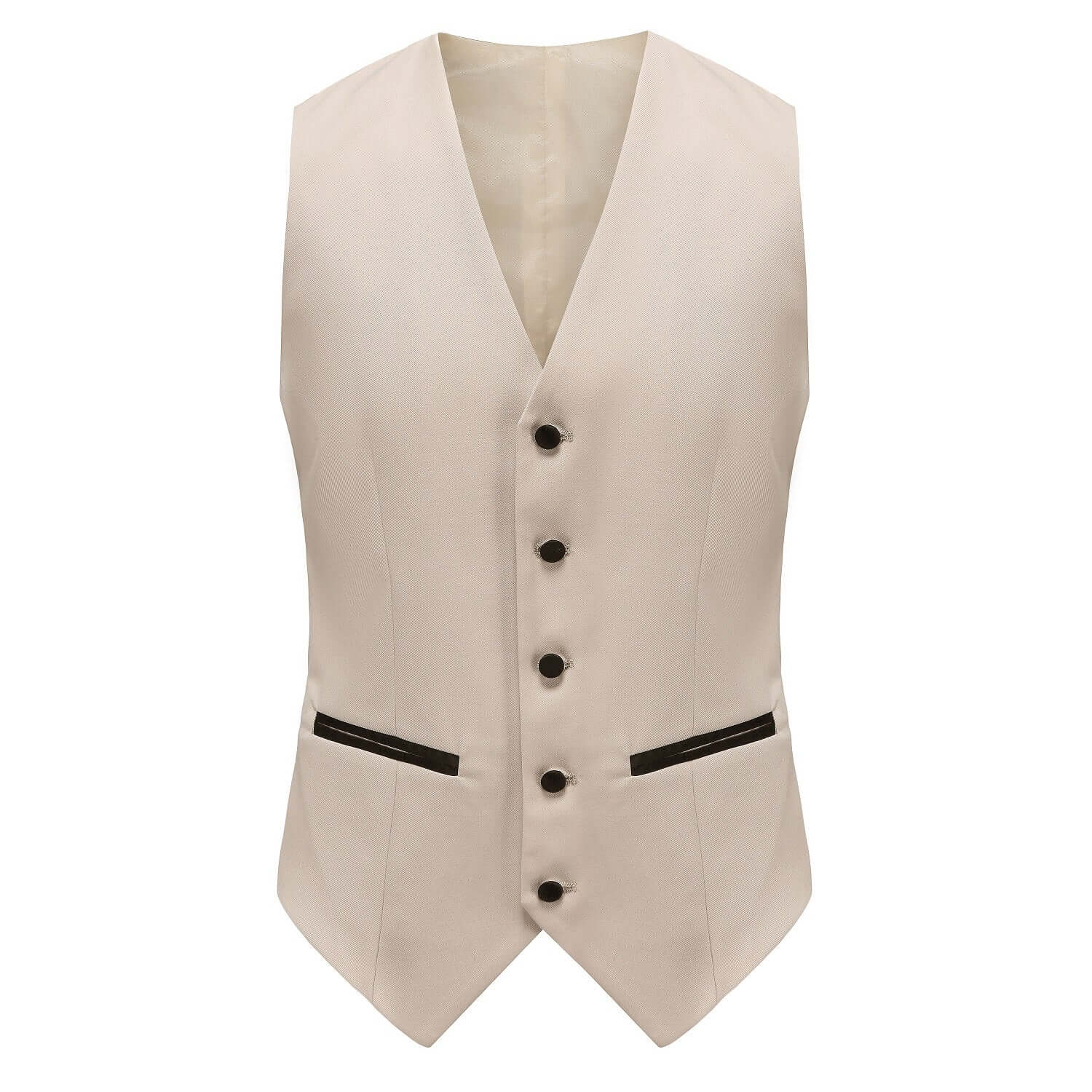 #light-beige Men's Slim-Fit 3PC Satin Peak Lapel Tuxedo Daily Haute