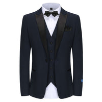 Men's Slim-Fit 3PC Satin Peak Lapel Tuxedo Daily Haute