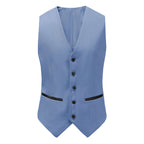 #slate-blue Men's Slim-Fit 3PC Satin Peak Lapel Tuxedo Daily Haute