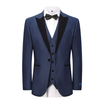 Men's 3-Piece Peak Lapel Satin Trim Tuxedo