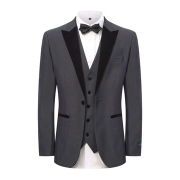 Men's 3-Piece Peak Lapel Satin Trim Tuxedo