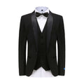 #black Braveman Men's Premium 3 Pc Shawl Lapel Slim Fit Tuxedo Set DAILYHAUTE