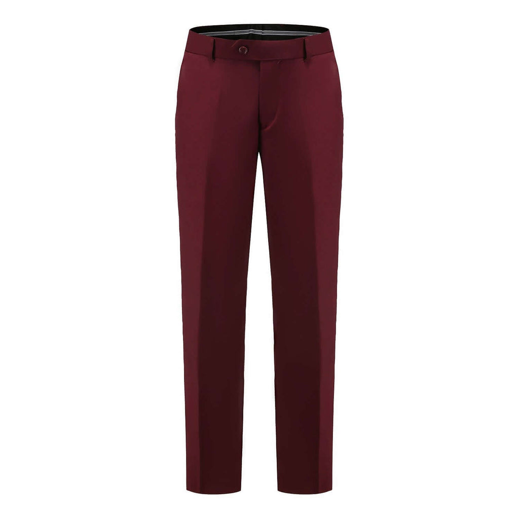 #burgundy Braveman Men's Premium 3 Pc Shawl Lapel Slim Fit Tuxedo Set DAILYHAUTE