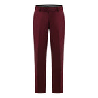 #burgundy Braveman Men's Premium 3 Pc Shawl Lapel Slim Fit Tuxedo Set DAILYHAUTE