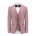 #dusty-rose Braveman Men's Premium 3 Pc Shawl Lapel Slim Fit Tuxedo Set DAILYHAUTE
