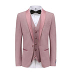 #dusty-rose Braveman Men's Premium 3 Pc Shawl Lapel Slim Fit Tuxedo Set DAILYHAUTE