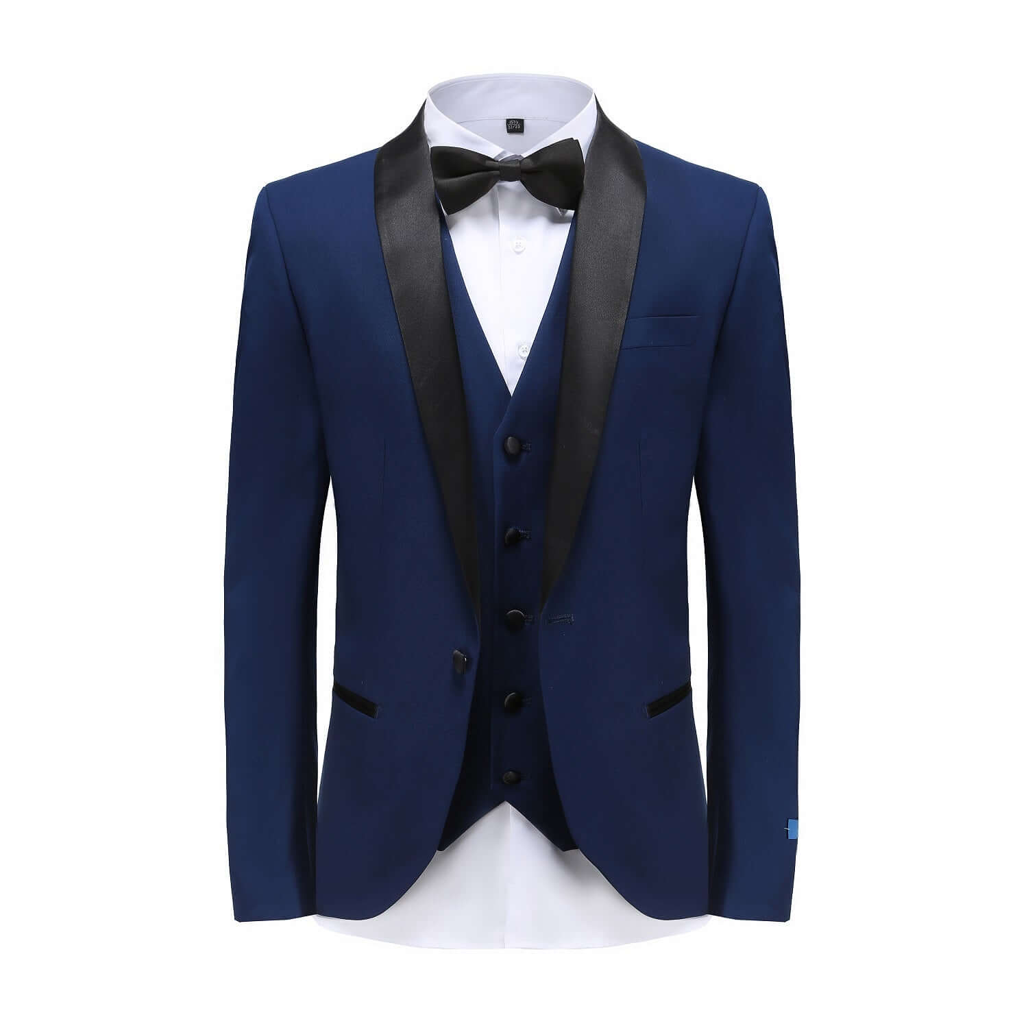 #indigo Braveman Men's Premium 3 Pc Shawl Lapel Slim Fit Tuxedo Set DAILYHAUTE