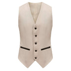 #light-beige Braveman Men's Premium 3 Pc Shawl Lapel Slim Fit Tuxedo Set DAILYHAUTE