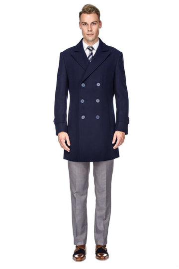 Men's Double-Breasted Wool Blend Peacoat