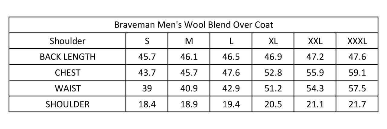 Men's Knee Length Wool Blend Three Button Long Jacket Overcoat Top Coat Daily Haute