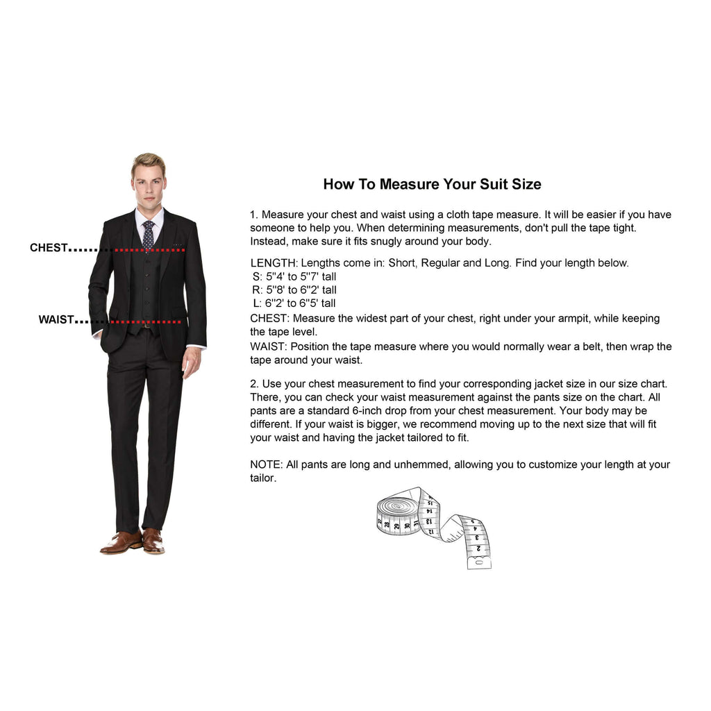 Men's Signature 3-Piece Slim Fit Suits (Black, Navy, Charcoal) Daily Haute