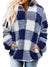 Haute Edition Women's 1/4 Zip Buffalo Plaid Sherpa Sweatshirt