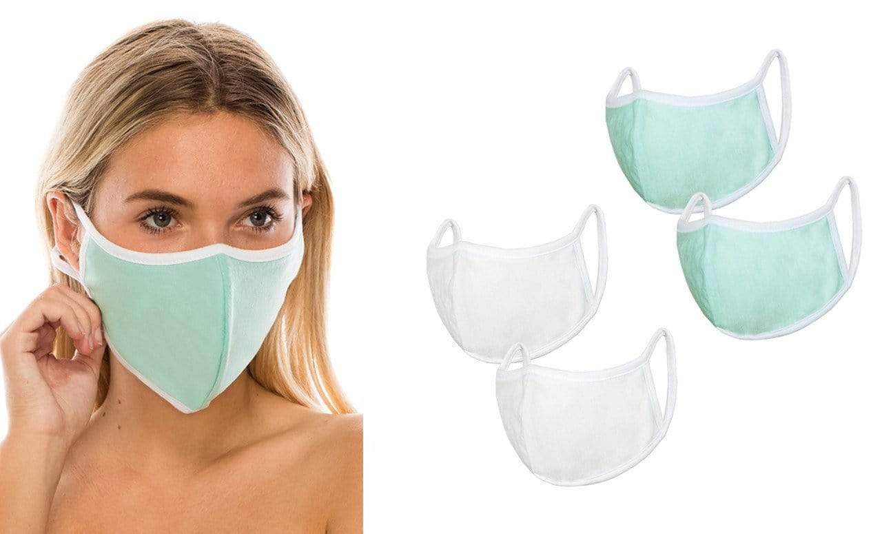 4-Pack Unisex Adult Reusable Fabric Non-Medical Masks DAILYHAUTE